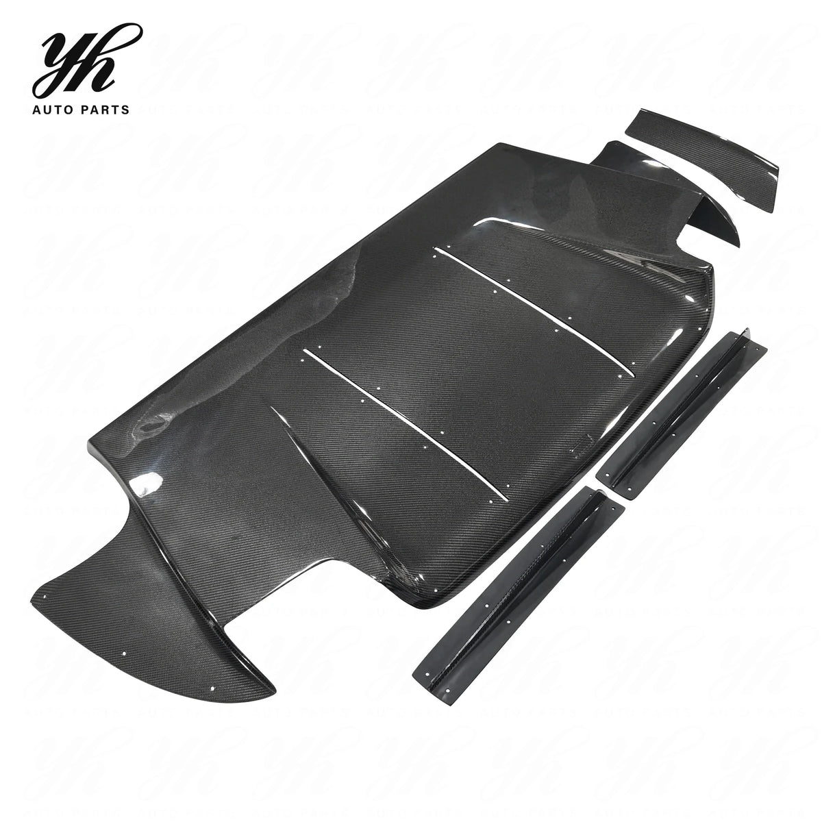 5PCS Voltex Style Carbon Fiber Rear Diffuser with Fitting Kits for Mitsubishi Lancer Evolution EVO 9 IX CT9A Bodykit