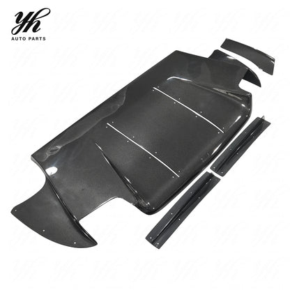 5PCS Voltex Style Carbon Fiber Rear Diffuser with Fitting Kits for Mitsubishi Lancer Evolution EVO 9 IX CT9A Bodykit