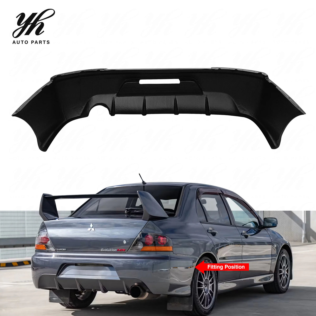 Yuhang Gloss Black Carbon Fiber Rear Bumper Body Kit for Mitsubishi Lancer Evolution 8 9 EVO IX CT9A Performance Parts