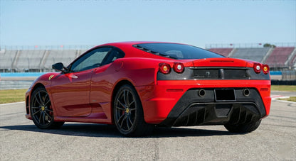 3K Twill Carbon Fiber Rear Bumper Garnish Exhaust Surround Bezel Replacement for Ferrari F430 Coupe Spider Tuning