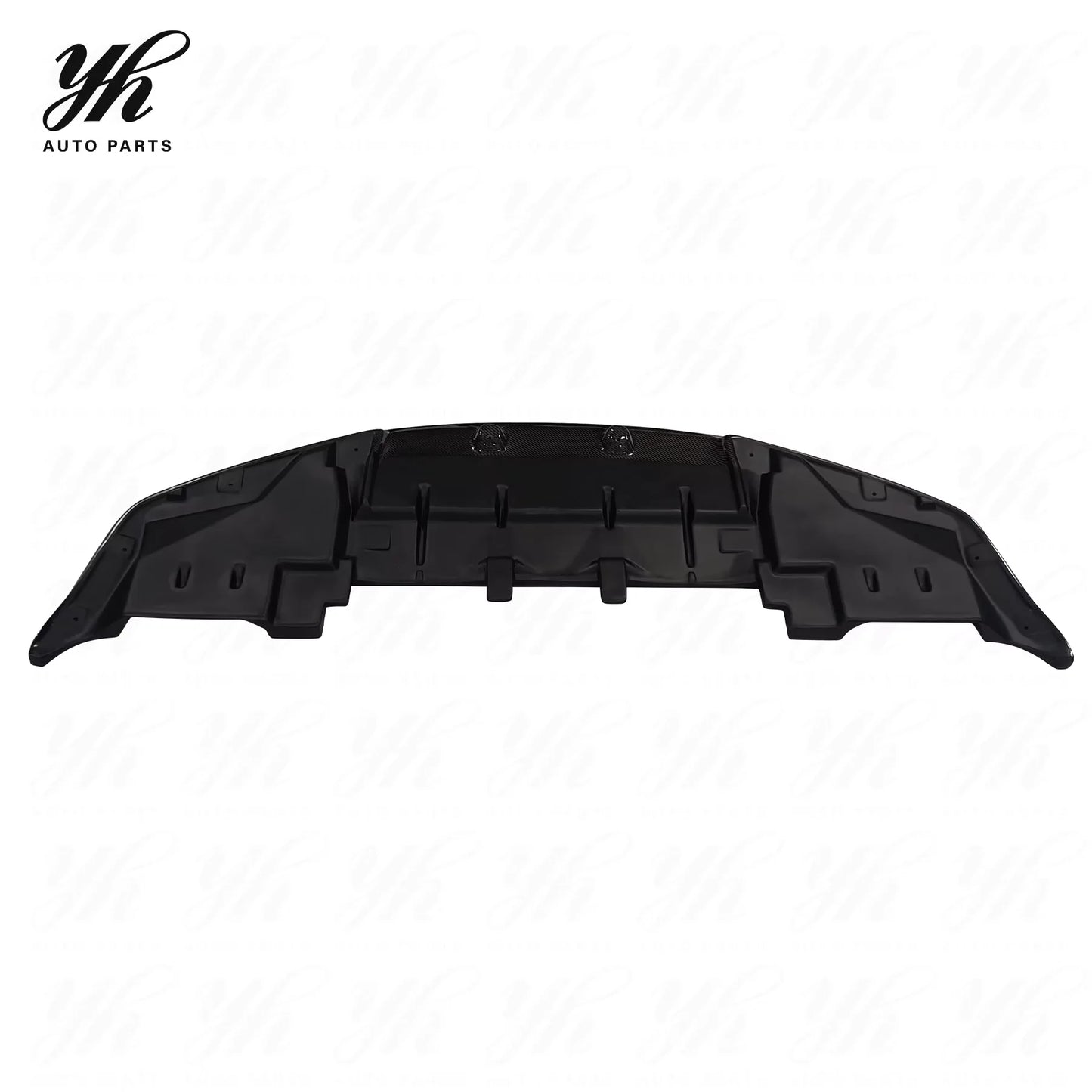 For 1999-2002 Skyline R34 GTR OEM Style Polished Black Front Bumper Bottom Lip with Under Tray Carbon Fiber