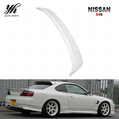 For 1999-2002 S15 Silvia DM Style Duckbill Trunk Spoiler Rear Wing High Gloss Finish 3k Twill Weave Perfect Fitment