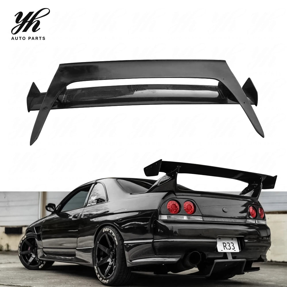 Fiberglass Bee-R Style Rear Spoiler GT Wing for Nissan Skyline R33 GTS-T GTR Coupe Racing Bodykit Parts