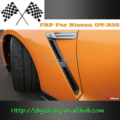 Glossy Carbon Fiber OEM Style Front Fender Vents Side Air Duct Grille for Nissan Skyline GTR R35 2009-2023 Upgrades Pair