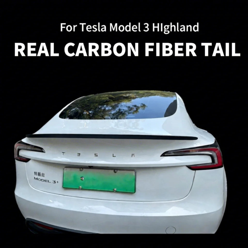 For Tesla Refresh 3 Retrofit Accessories Genuine Carbon Fiber Rear Wing High-Performance Sports Spoiler High-Gloss/Matte Finish