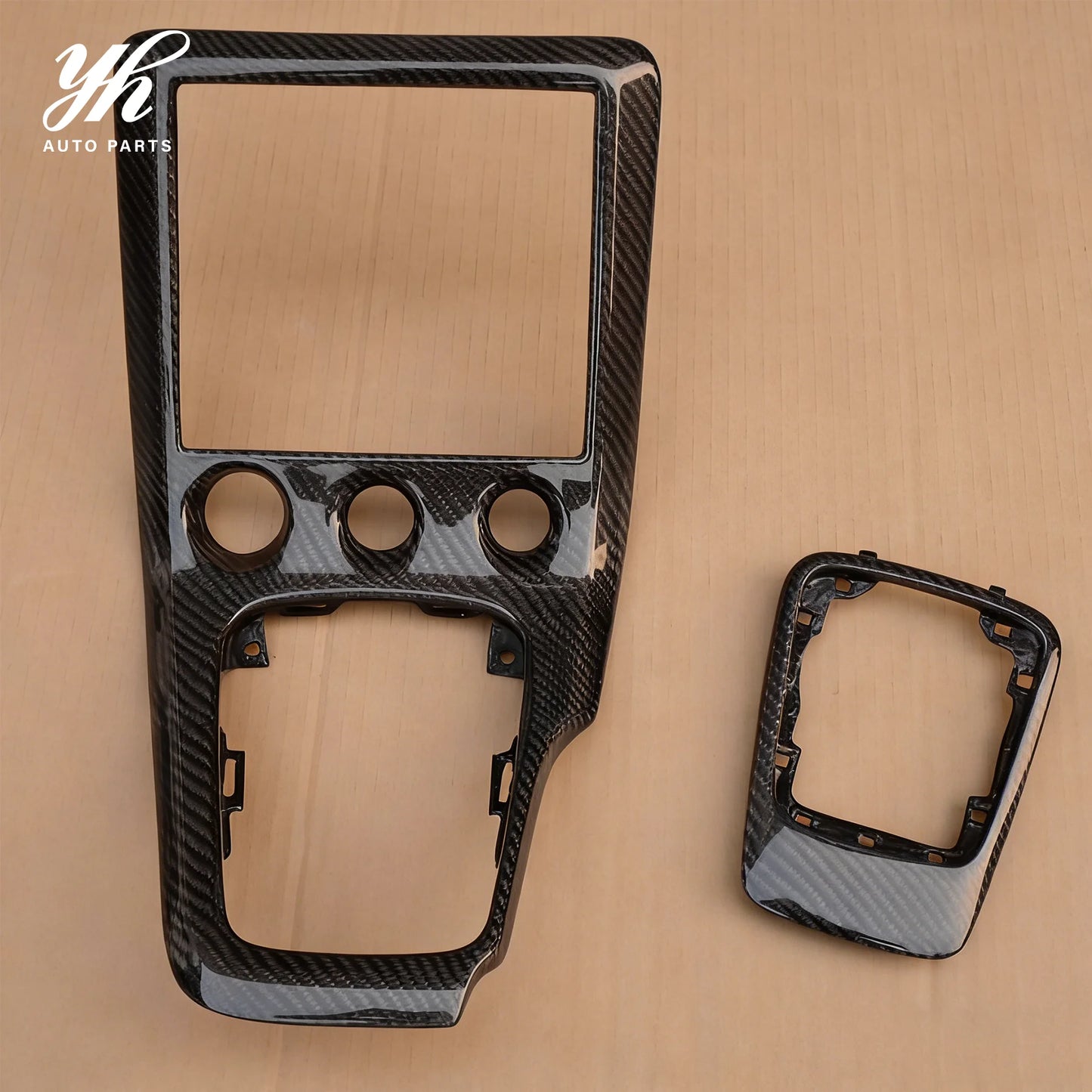 Yuhang Brand for 200SX 240SX S15 Silvia RHD Black Carbon Fiber High Glossy Finish Radio Gear Surround Console Replacement