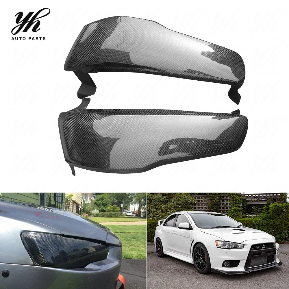 Glass Fiber Evolution EVO 10 X Headlight Block Out Panel Replacement (Pair) FRP