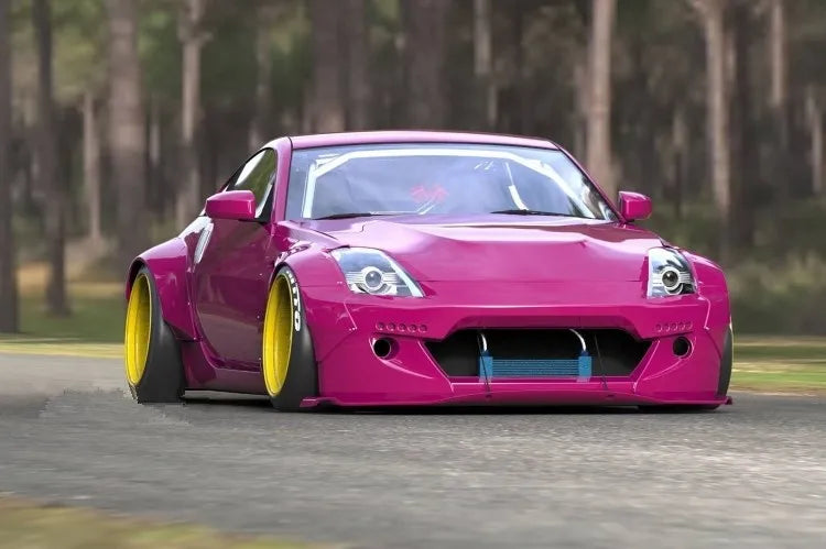 For 2002-2005 350Z Z33 Rocket Bunny Style Glass Fiber Front Fender & Rear Fender Flare