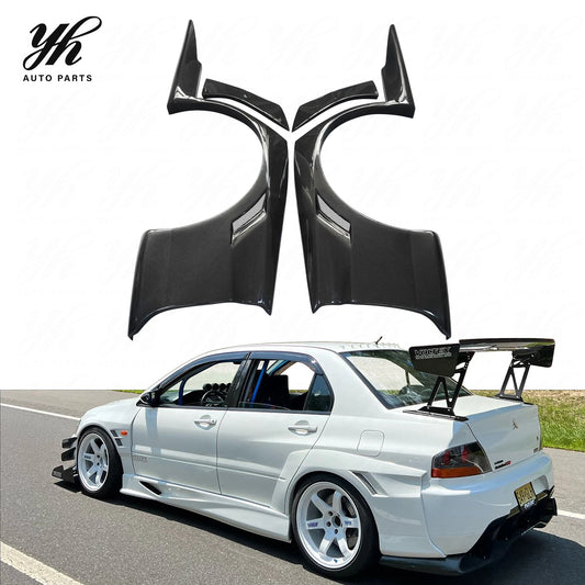 YH Brand Black FRP Carbon Fiber 2006-2007 Mitsubishi EVO 8 9  VC VTX Cyber Rear Over Fender