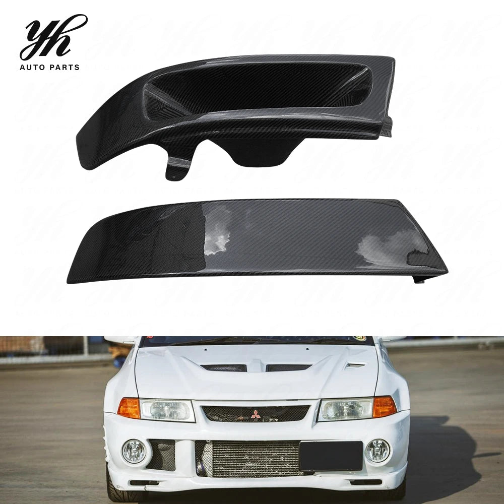 FRP Headlight Air Intake Duct Vent Fiberglass Lamp Cover for Mitsubishi Lancer Evolution EVO 5 6 V VI CP9A Tuning