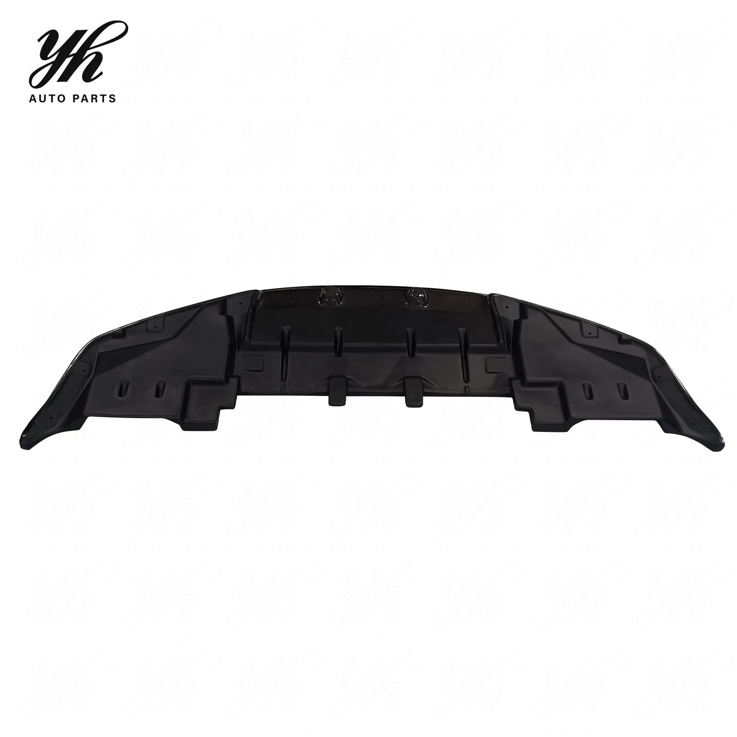 For 1999-2002 Skyline R34 GTR OEM Style Polished Black Front Bumper Bottom Lip with Under Tray Carbon Fiber