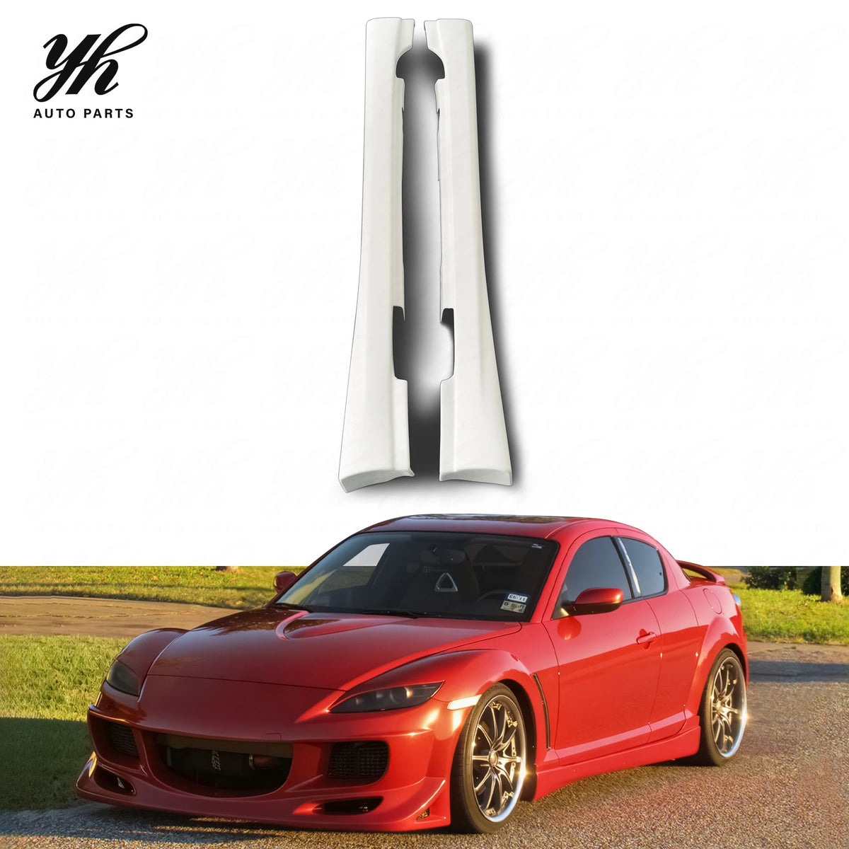 High Quality FRP Side Skirt for Glass Fiber RX8 Car Styling