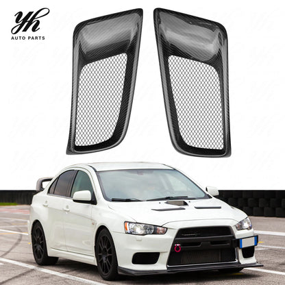 FOR 08-09  Evolution Evo X 10 Cz4a Carbon Fiber Ralliart Style Front Bumper Air Duct Intake Vent