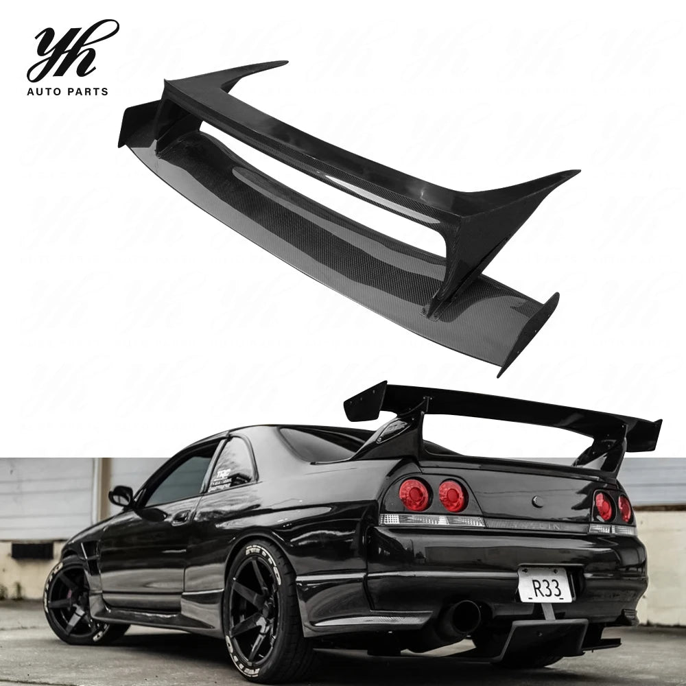 Fiberglass Bee-R Style Rear Spoiler GT Wing for Nissan Skyline R33 GTS-T GTR Coupe Racing Bodykit Parts