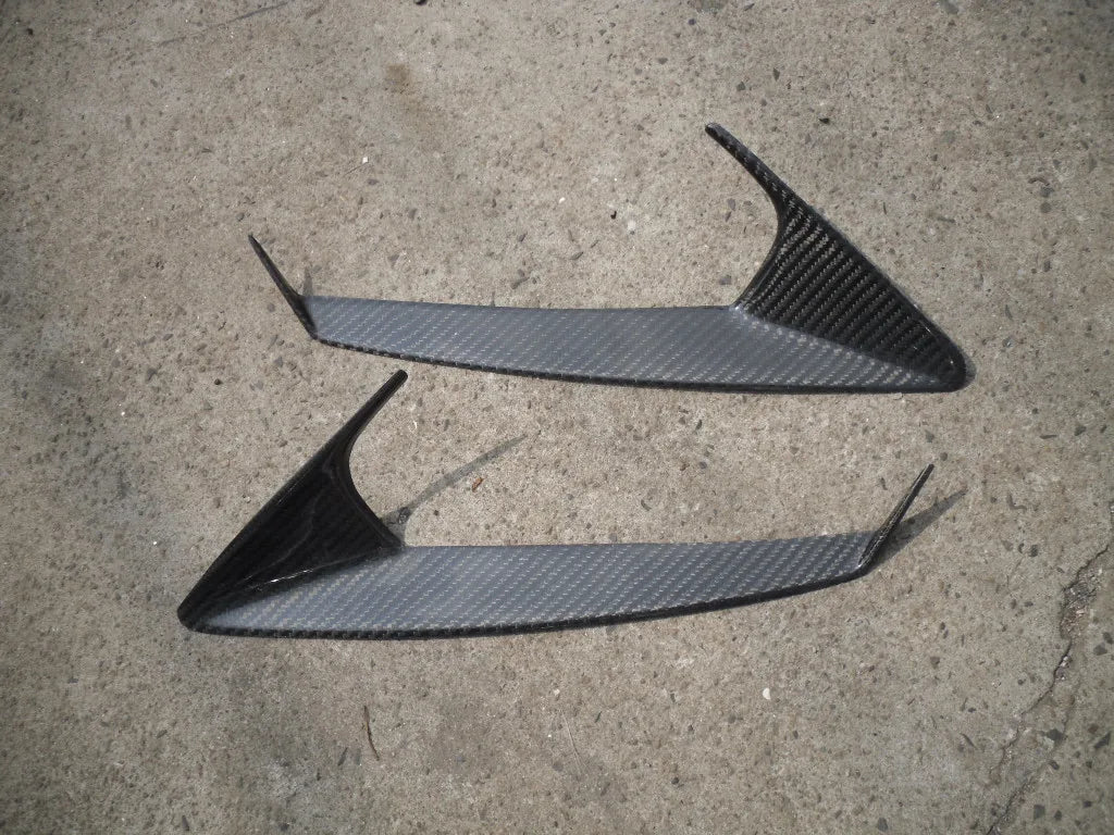 For Carbon Fiber Skyline R35 GTR Wald WD Style Front Bumper Headlight Eyebown CF