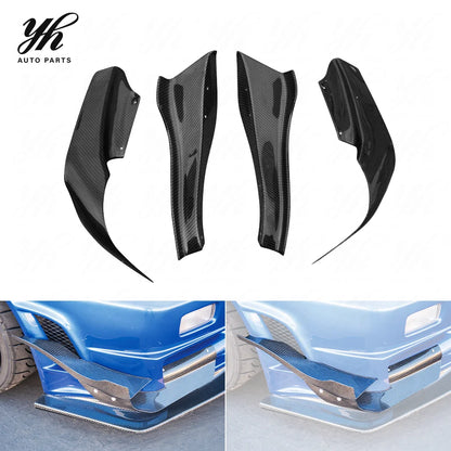 Bodykit Carbon Fiber CF Front Bumper Canard Splitter Valance 4pcs for Skyline R33 GTR Border