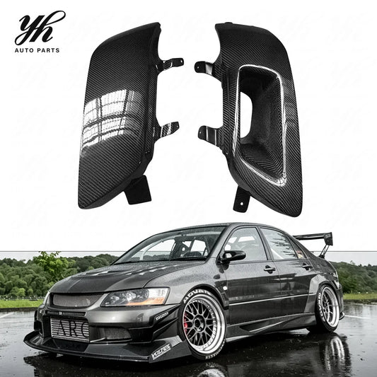 CF Carbon Fiber LHS & RHS Headlight Replacement 2 Pcs for 2001-2007 Lancer Evolution EVO 7 8 9