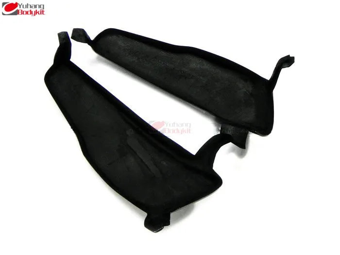 Black Carbon Fiber High Gloss Vented Headlight Block off Panel Pair for Mitsubishi Lancer Evolution EVO 10