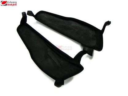 Black Carbon Fiber High Gloss Vented Headlight Block off Panel Pair for Mitsubishi Lancer Evolution EVO 10