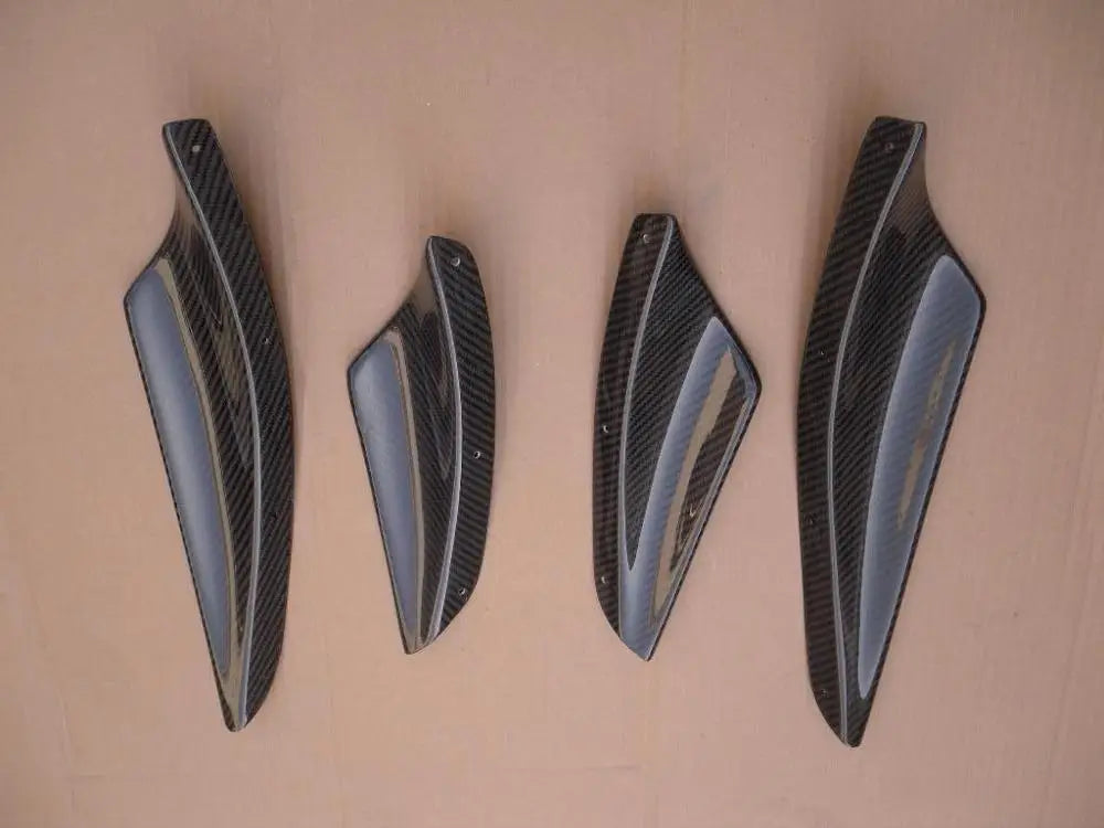 FOR LANCER EVO X EVO 10 CARBON FIBER FRONT BUMPER CANARDS 4 PCS YH Brand High Quality Easy Installation