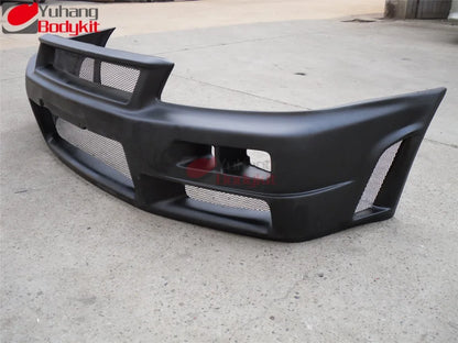 New High Quality Yuhang Black Front Bumper FRP for Skyline R34 GT-R (2008-) with Excellent Fitment