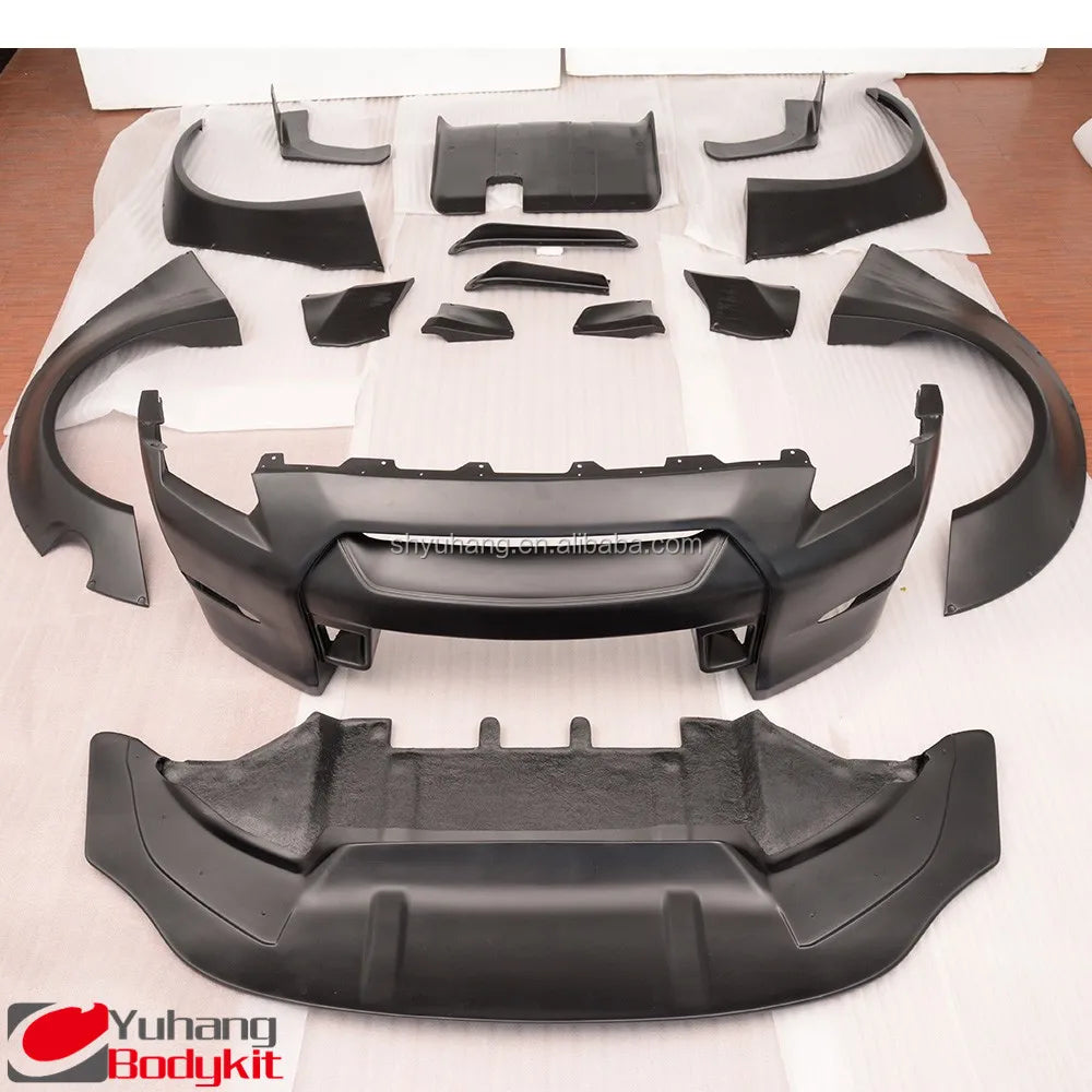 YH Glass Fiber 08-14 Skyline R35 GTR DBA CBA LB Ver.1 Style Complete Black Bodykit FRP