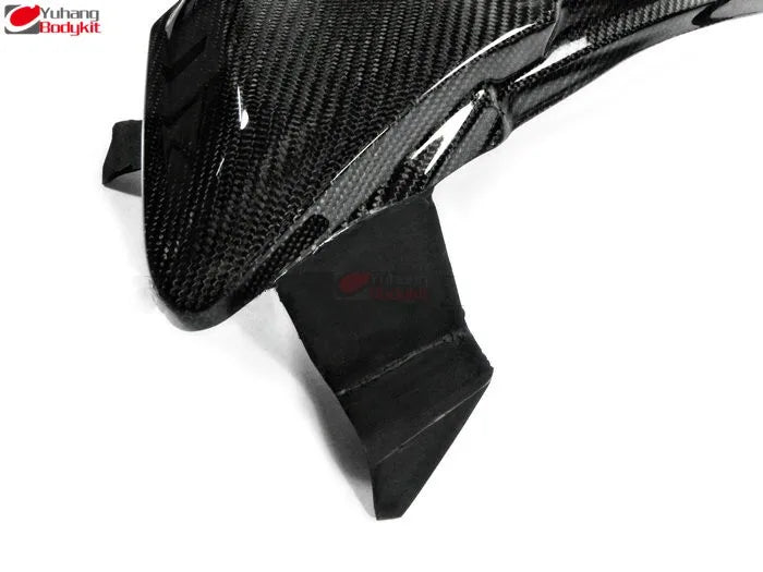 Black Carbon Fiber High Gloss Vented Headlight Block off Panel Pair for Mitsubishi Lancer Evolution EVO 10