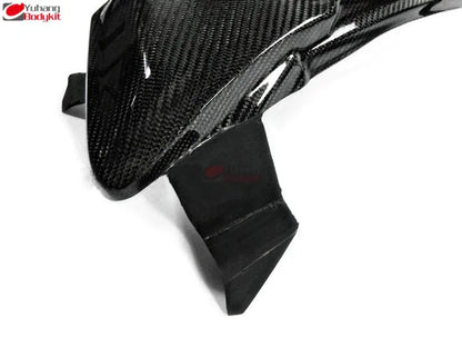 Black Carbon Fiber High Gloss Vented Headlight Block off Panel Pair for Mitsubishi Lancer Evolution EVO 10