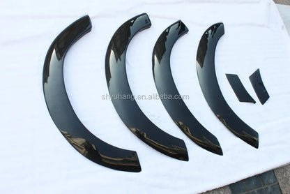 YH Black High Glossy Wheel Arches Extension for Skyline R33 GTST/GTR 400R 6pcs FRP Fiber Glass 100% Fitment Easily Installed