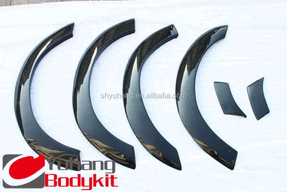 YH Black High Glossy Wheel Arches Extension for Skyline R33 GTST/GTR 400R 6pcs FRP Fiber Glass 100% Fitment Easily Installed