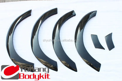 YH Black High Glossy Wheel Arches Extension for Skyline R33 GTST/GTR 400R 6pcs FRP Fiber Glass 100% Fitment Easily Installed