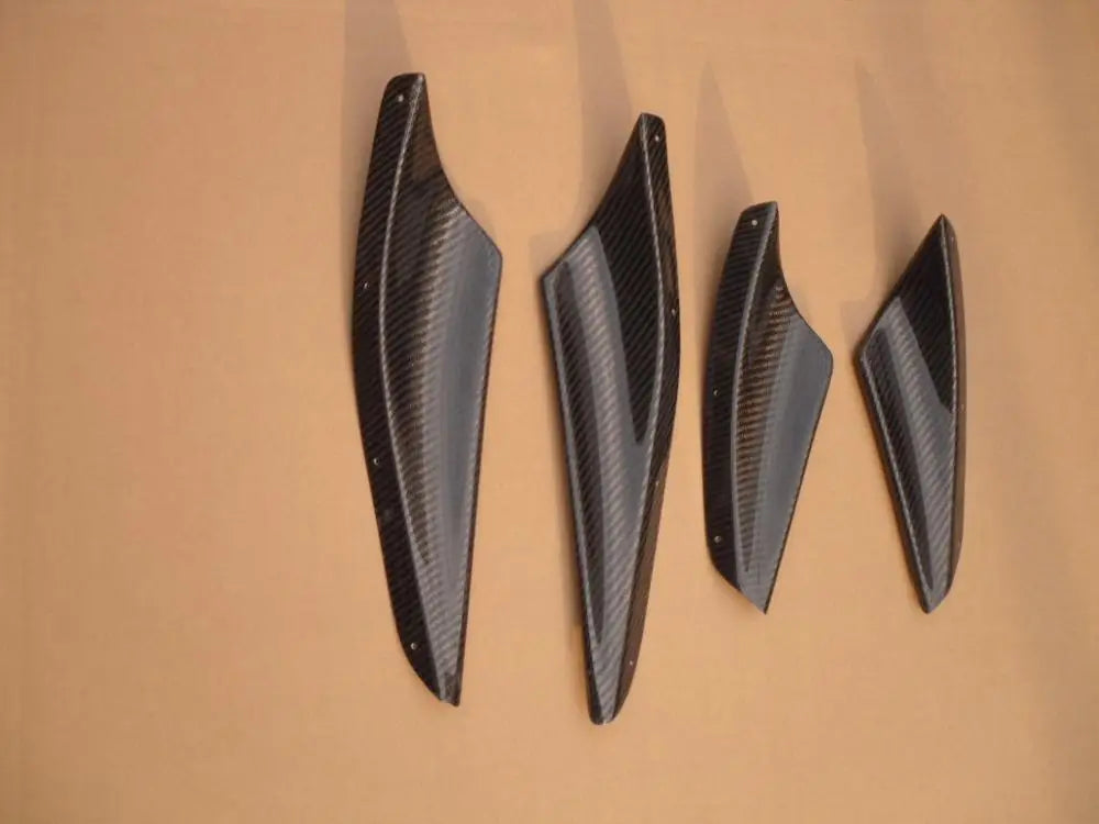 FOR LANCER EVO X EVO 10 CARBON FIBER FRONT BUMPER CANARDS 4 PCS YH Brand High Quality Easy Installation