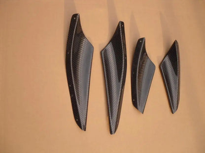 FOR LANCER EVO X EVO 10 CARBON FIBER FRONT BUMPER CANARDS 4 PCS YH Brand High Quality Easy Installation