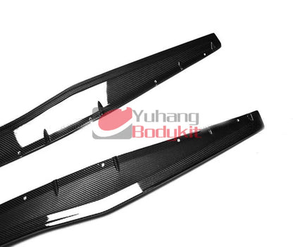 Carbon Fiber Side Skirt Extension Corner Addon Spat for  2004-2012 Gallardo LP550 LP560 LP570 Superleggera Style