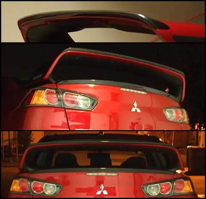 Car Body Kit Carbon Fiber Rear Spoiler Wing Gurney Flap Black for 08-12 Lancer Evolution EVO 10 X Cyber VC Style