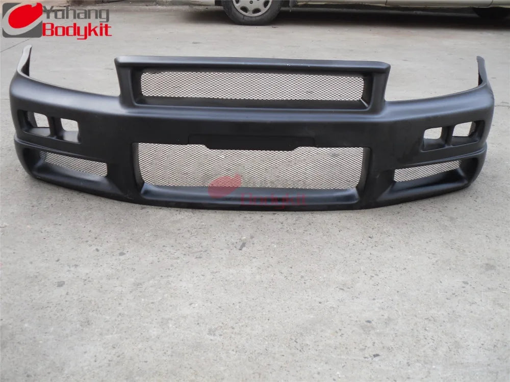 New High Quality Yuhang Black Front Bumper FRP for Skyline R34 GT-R (2008-) with Excellent Fitment