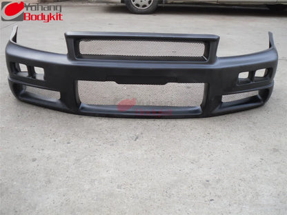 New High Quality Yuhang Black Front Bumper FRP for Skyline R34 GT-R (2008-) with Excellent Fitment