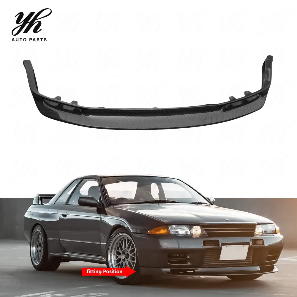 Yuhang Black Carbon Fiber Front Lip for Skyline R32 GT-R Jun Style with Easy Installation