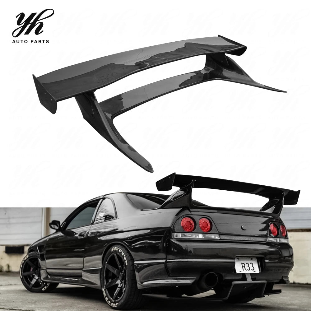 Fiberglass Bee-R Style Rear Spoiler GT Wing for Nissan Skyline R33 GTS-T GTR Coupe Racing Bodykit Parts