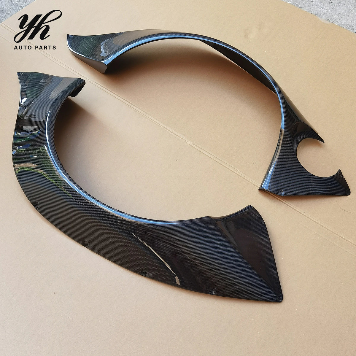 RX7 FD3S Rocket Bunny V2 Rear Fender (Pair)-Black High Glossy Finish Perfect Fitment Carbon Fiber