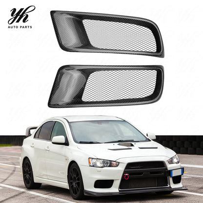 FOR 08-09  Evolution Evo X 10 Cz4a Carbon Fiber Ralliart Style Front Bumper Air Duct Intake Vent