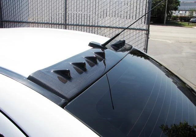 Black Carbon Fiber Non-SSS Generator Roof Spoiler Wing for 2008-2012 Lancer Evolution Evo 10 X (Antenna Base Size 5x6cm)