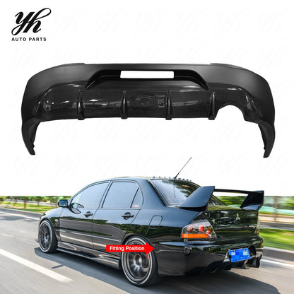 Yuhang Gloss Black Carbon Fiber Rear Bumper Body Kit for Mitsubishi Lancer Evolution 8 9 EVO IX CT9A Performance Parts