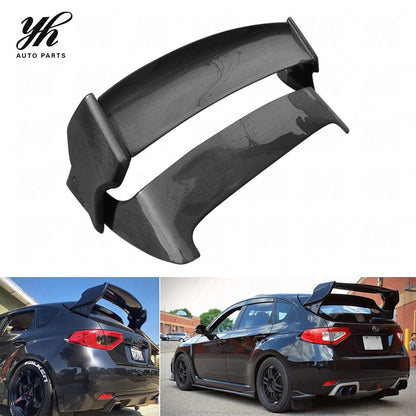 YH Carbon Fiber Black 3k Twill Weave High Gloss Rear Spoiler Double Decks for 2008-2010 Subaru Impreza GRB WRX STI