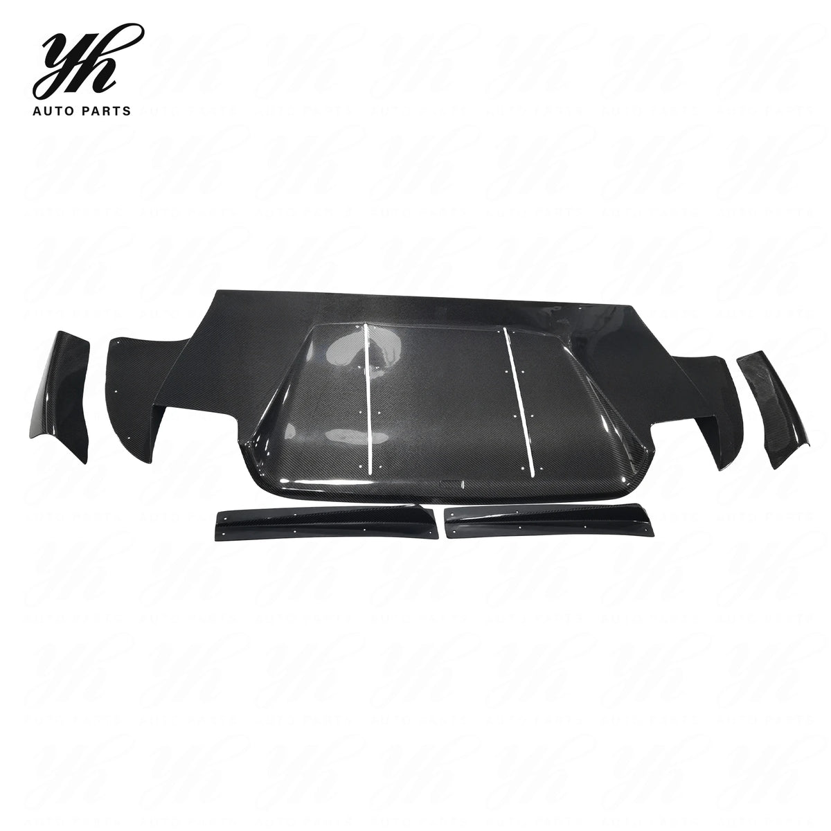 5PCS Voltex Style Carbon Fiber Rear Diffuser with Fitting Kits for Mitsubishi Lancer Evolution EVO 9 IX CT9A Bodykit