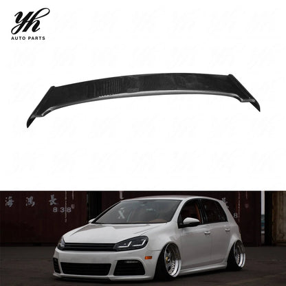 For VW Golf 6 GTI Single Carbon Fiber High Glossy Roof Spoiler Wing with Easy Installation