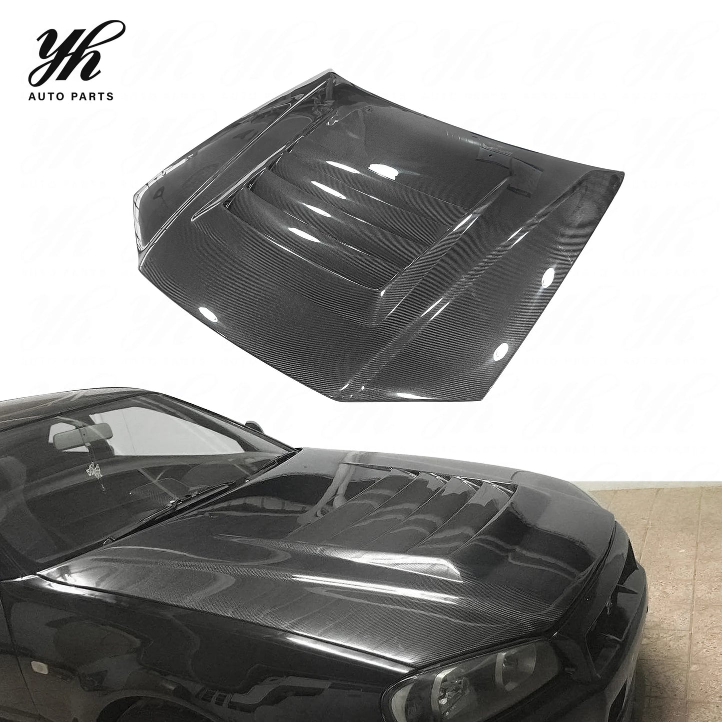 Carbon Fiber Skyline R34 GTR NI Style Hood CF