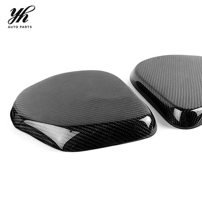 Glossy Carbon Fiber Brake Fluid Battery Cover Lid Caps 2Pcs Set for Nissan 350Z Z33 Fairlady Z Engine Bay Tuning