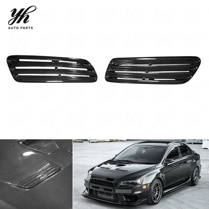 FOR  Lancer Evolution EVO 10 OEM Style Carbon Fiber Hood Vents CF