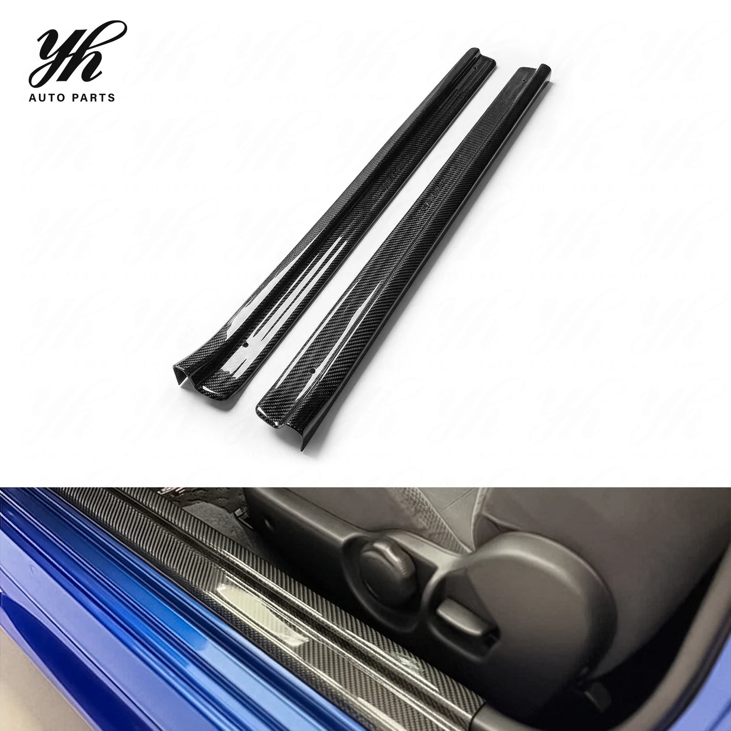 SKYLINE BNR34 R34 GT-R Door Sill PlateKick Panel Black Carbon Fiber for